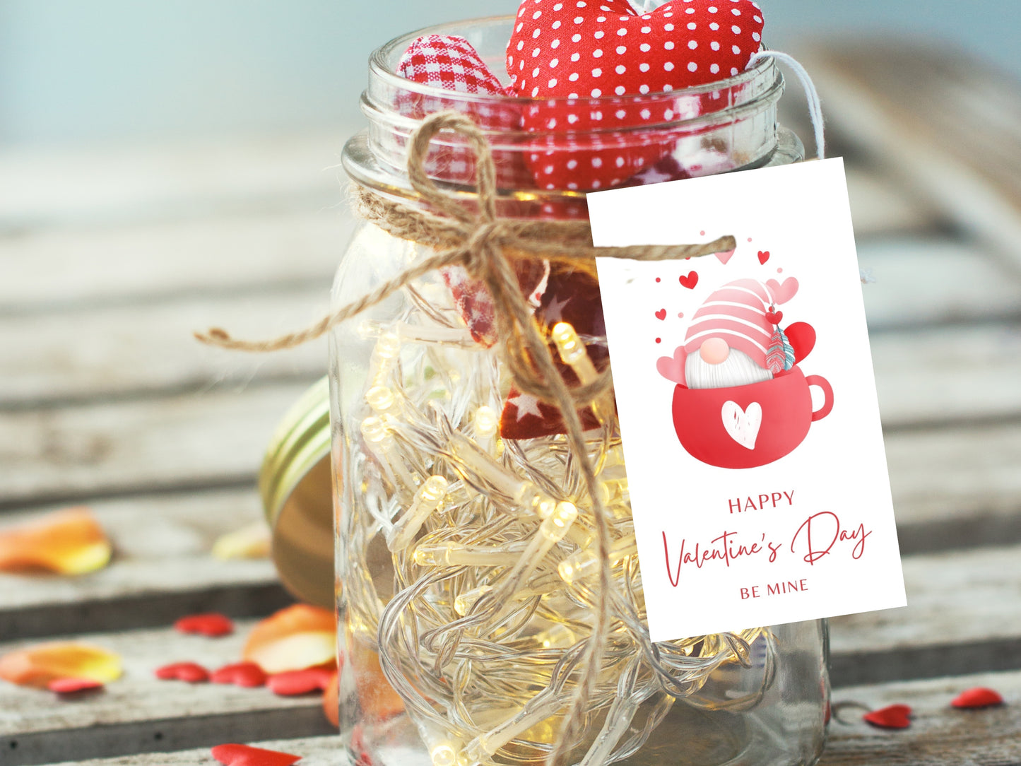 Valentine Gnome Mug Gnome Cookie Gift Tag