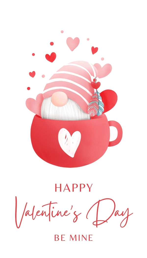 Valentine Gnome Mug Gnome Cookie Gift Tag