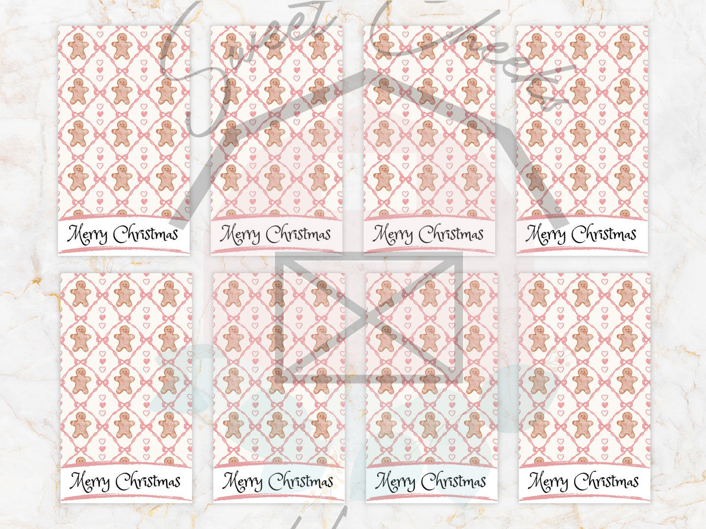 Pink Gingerbread Cookie Gift Tag