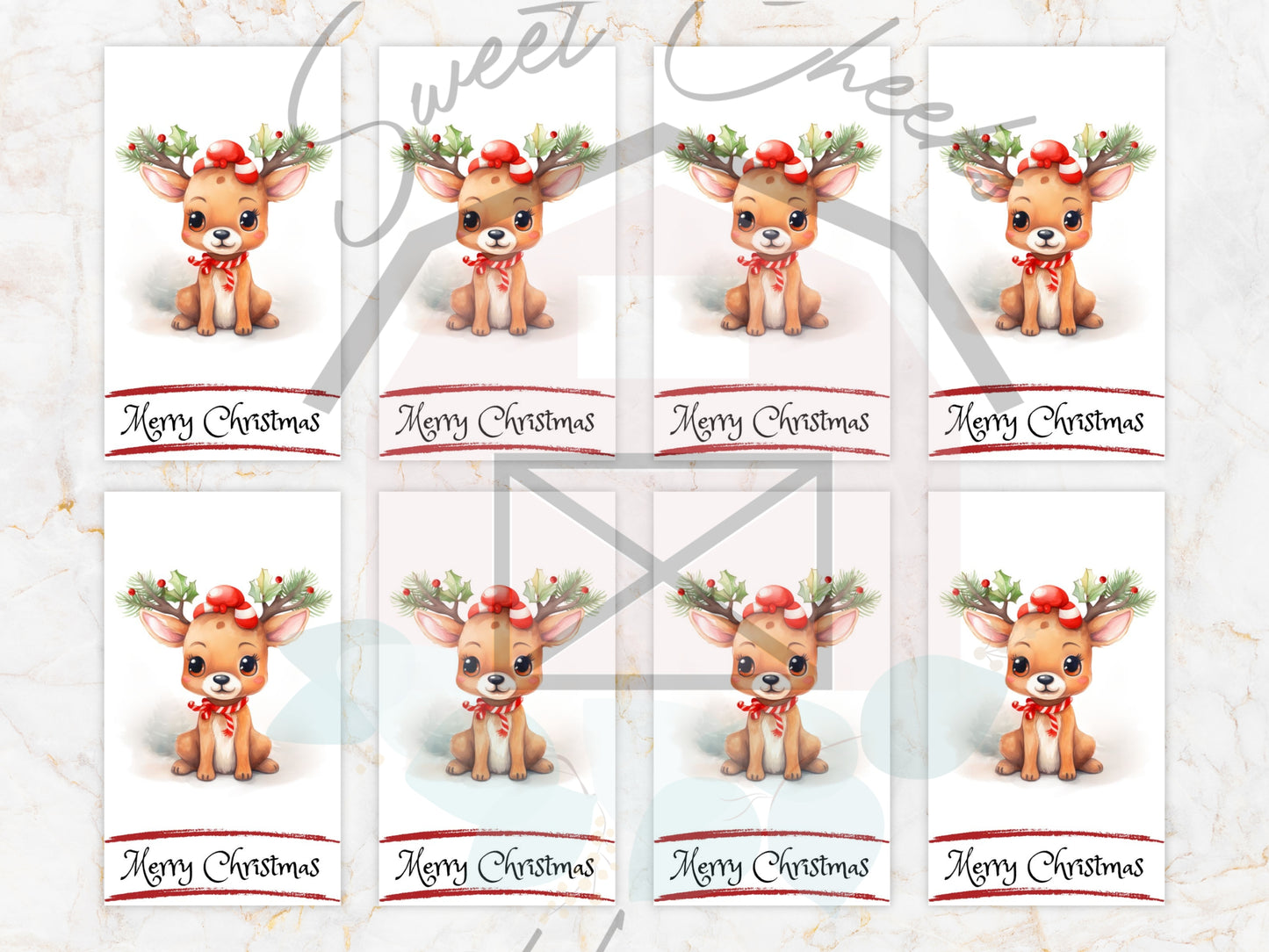 Reindeer Gift Tag - Christmas