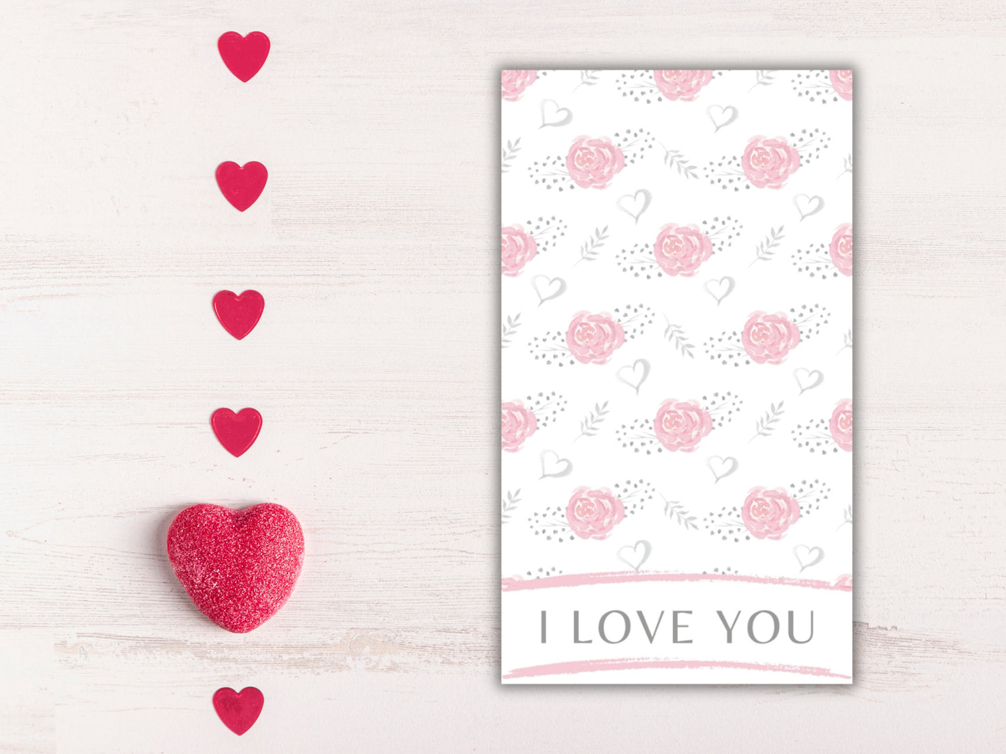 I Love You - Roses - Cookie Card