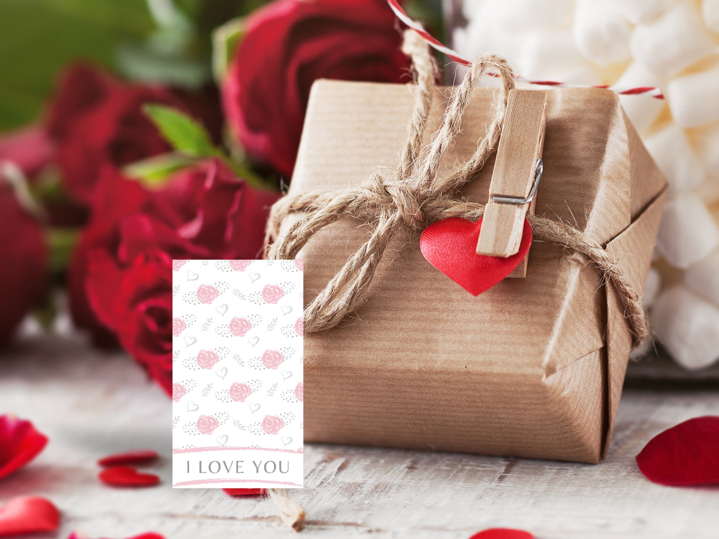 Roses - I Love You Cookie Gift Tag