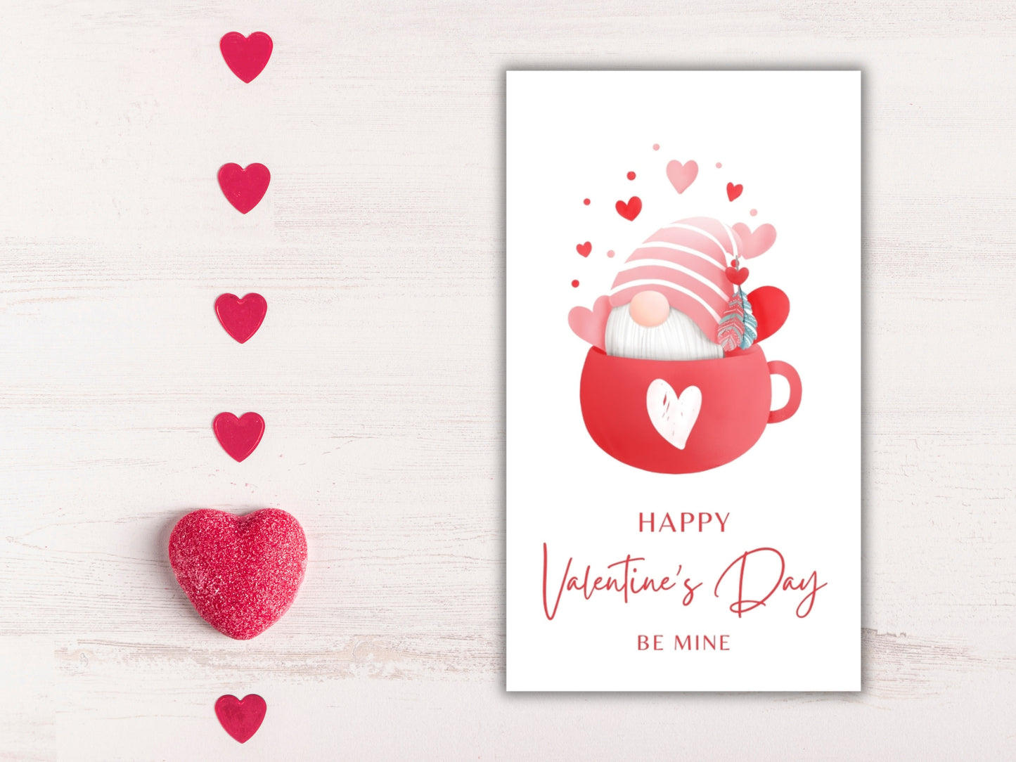 Valentine Gnome Mug Cookie Card