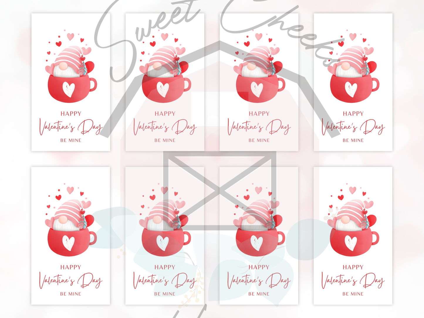 Valentine Gnome Mug Gnome Cookie Gift Tag