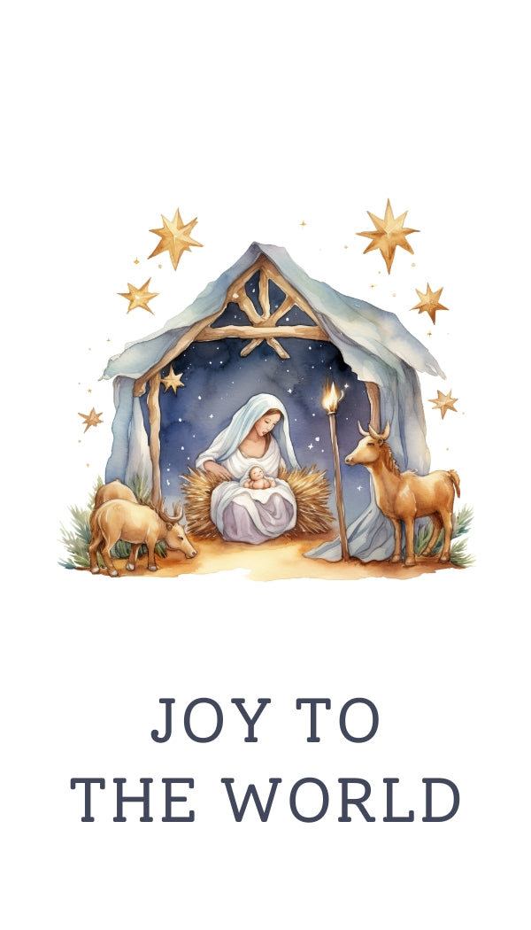 Joy to the World - Mary in Manger - Cookie Gift Tag