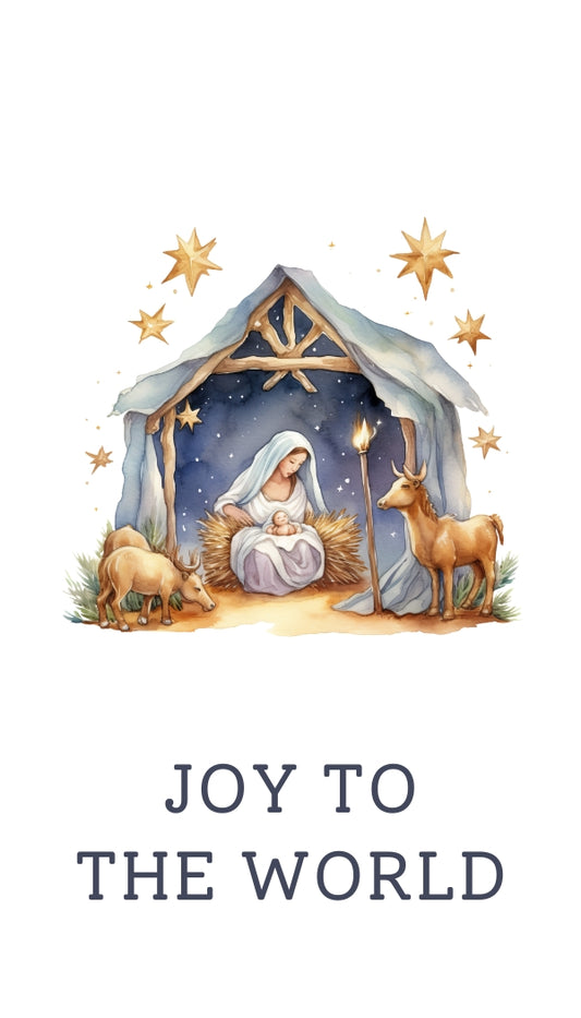 Joy to the World - Mary in Manger - Cookie Gift Tag