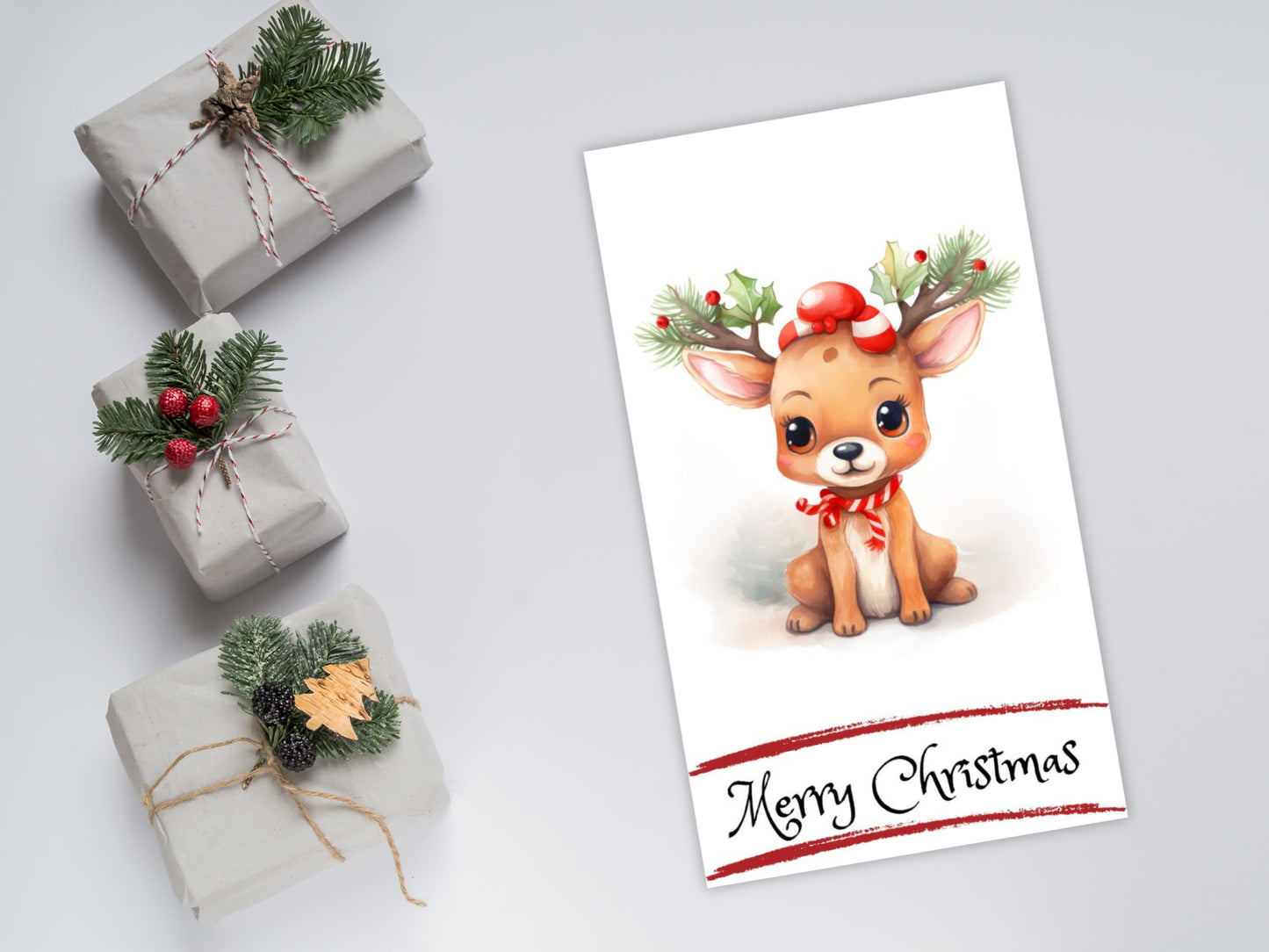 Reindeer Cookie Card