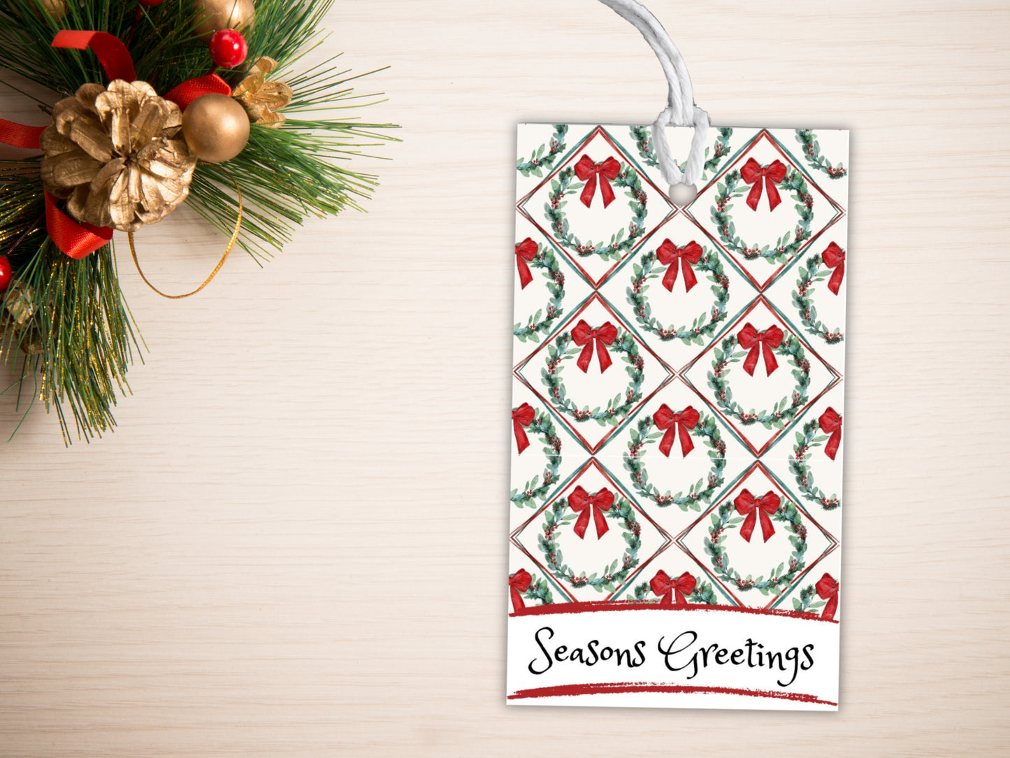 Christmas Wreath Cookie Gift Tag