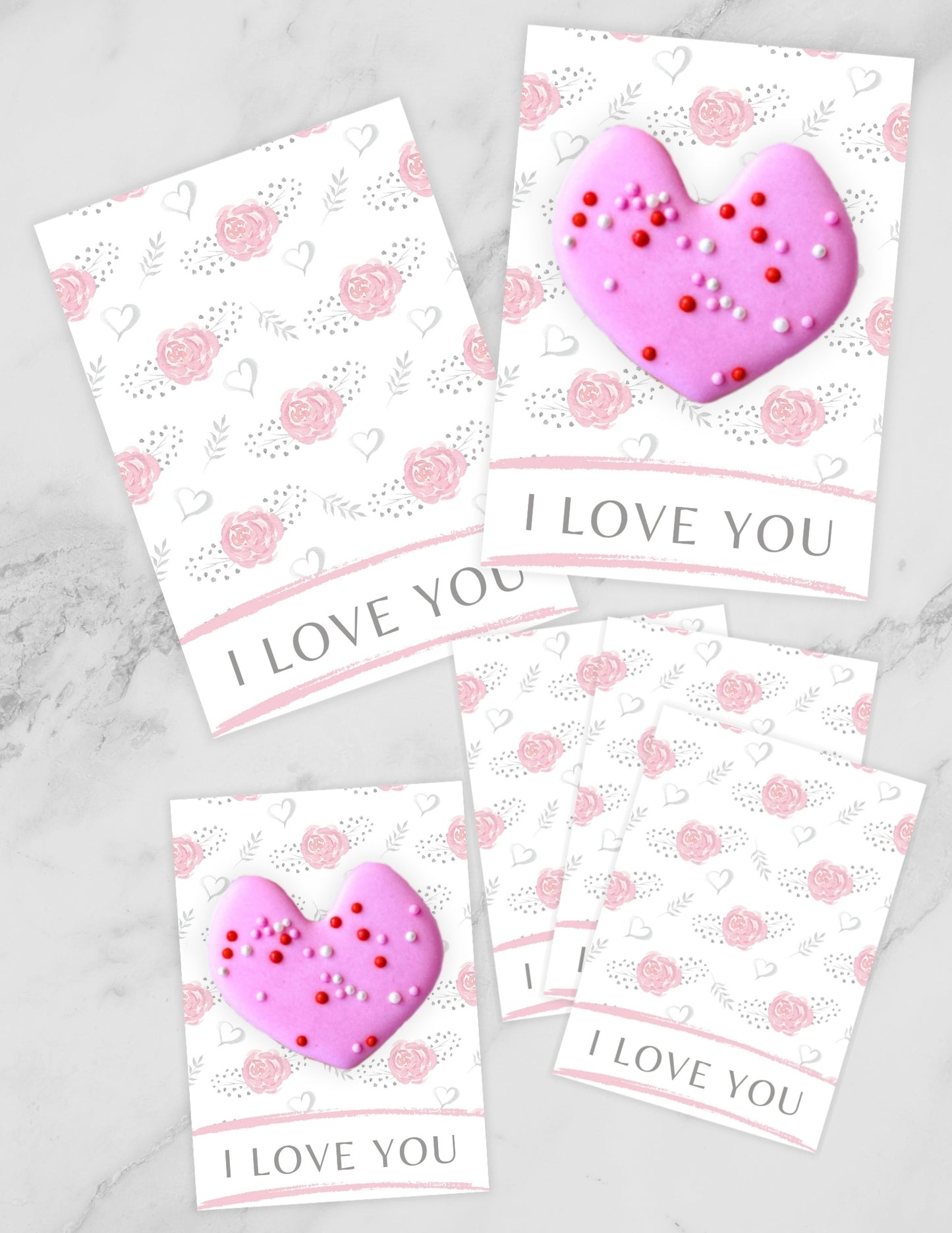 I Love You - Roses - Cookie Card