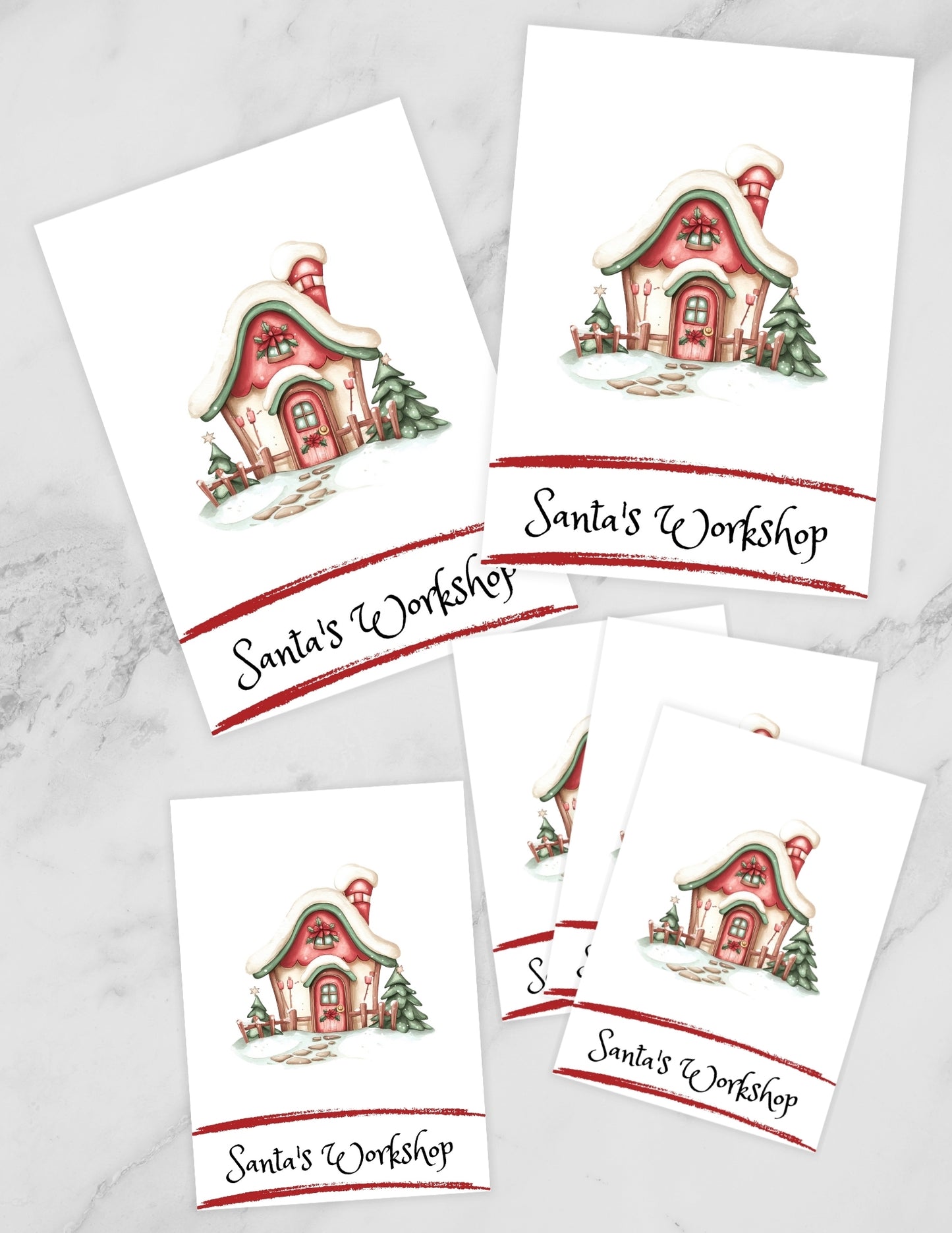 Santa's Workshop Lane Cookie Card