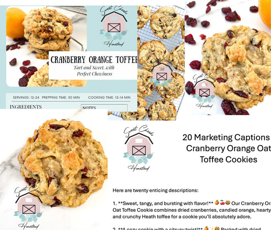 Cranberry Orange Oat Toffee Cookie Marketing Bundle