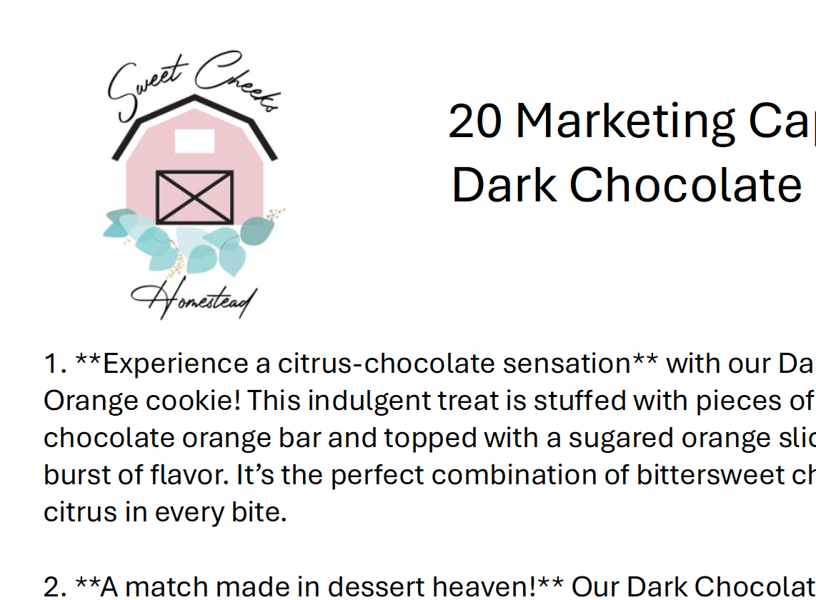 Dark Chocolate Orange Cookie Marketing Bundle