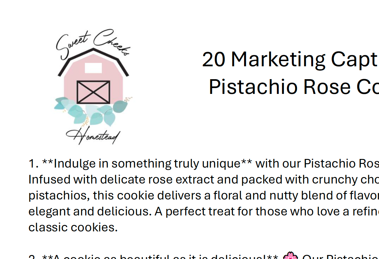 Pistachio Rose Cookie Marketing Bundle
