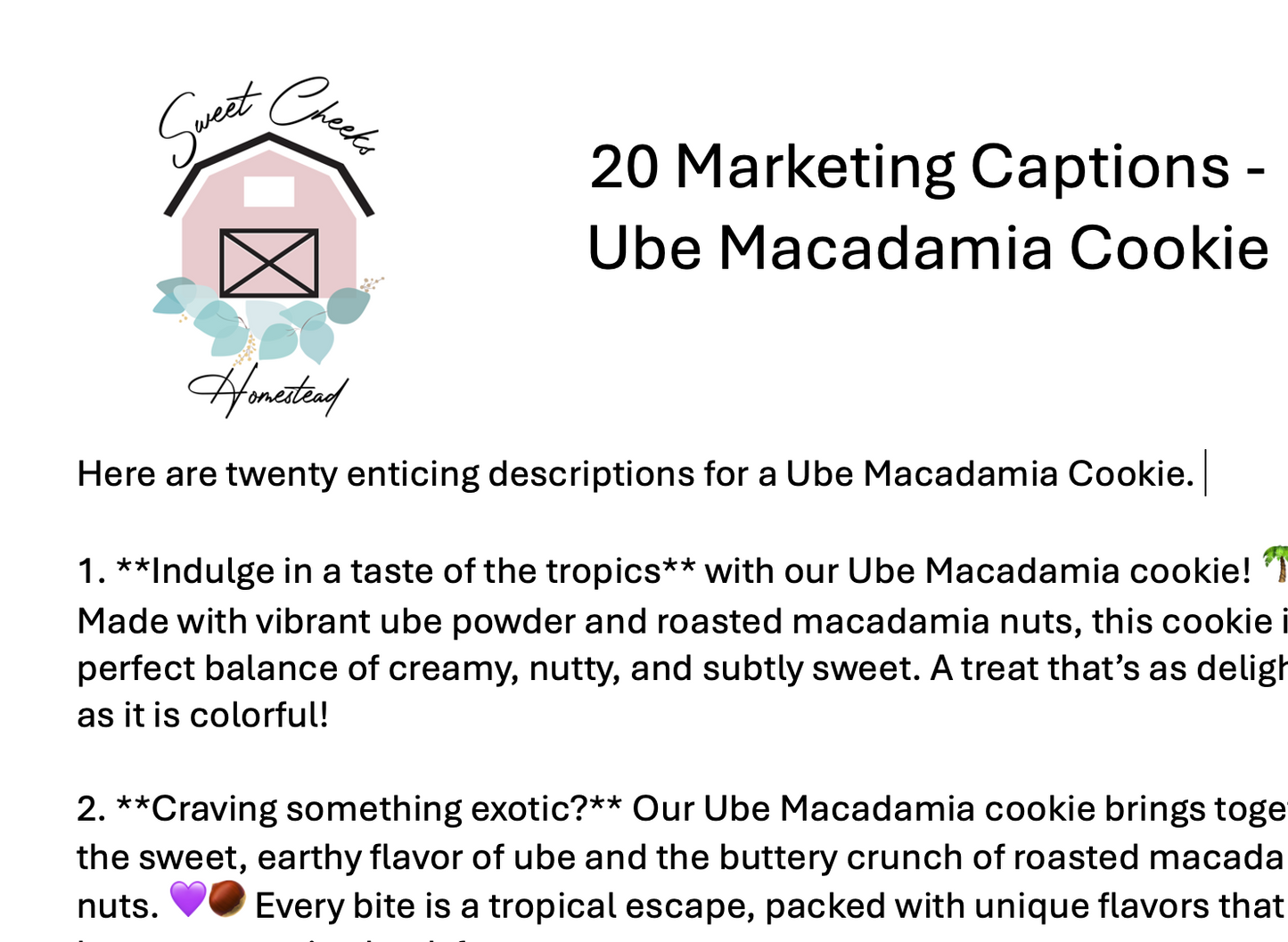 Ube Macadamia Cookie Marketing Bundle