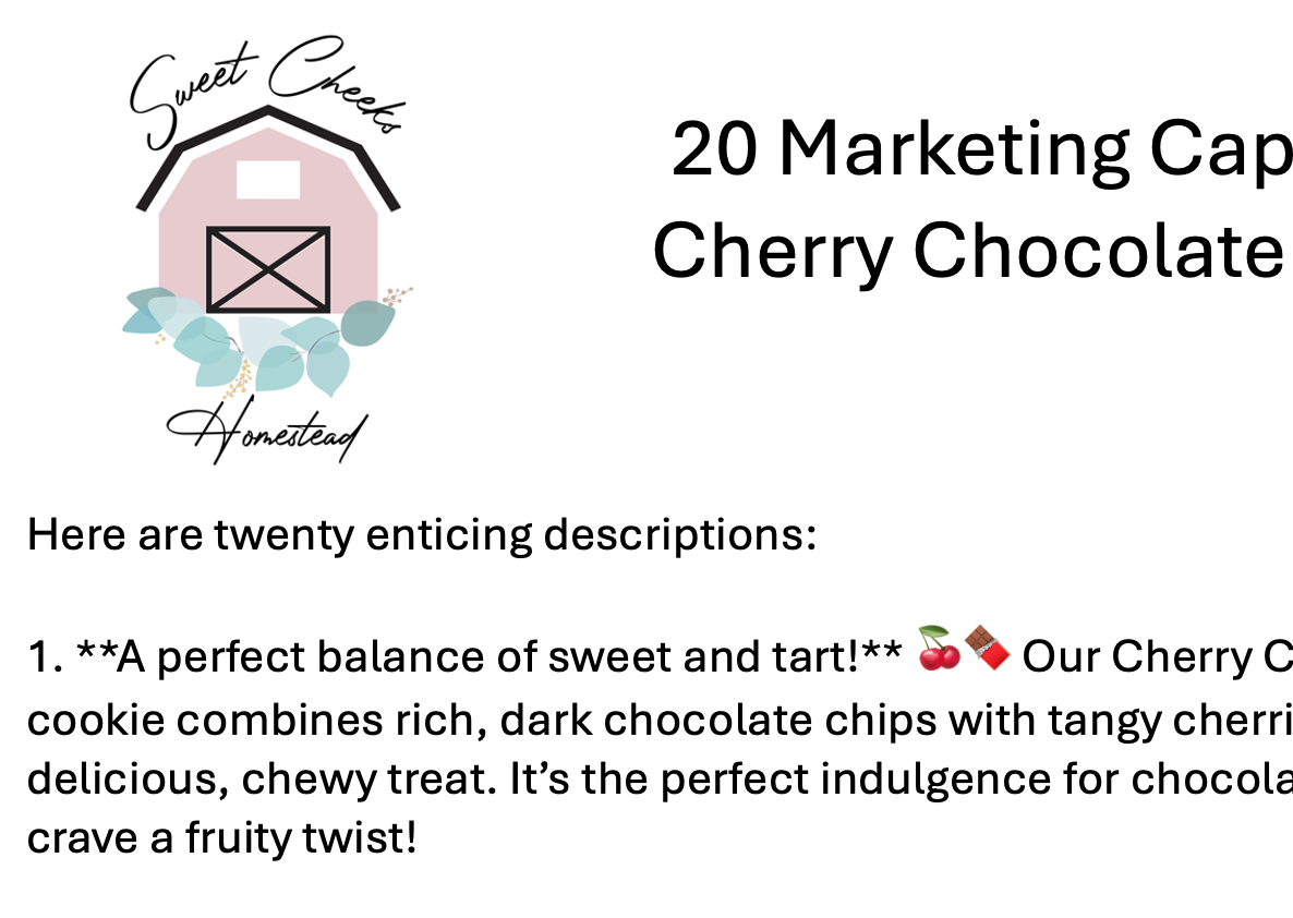 Chocolate Cherry Brandy Cookie Marketing Bundle