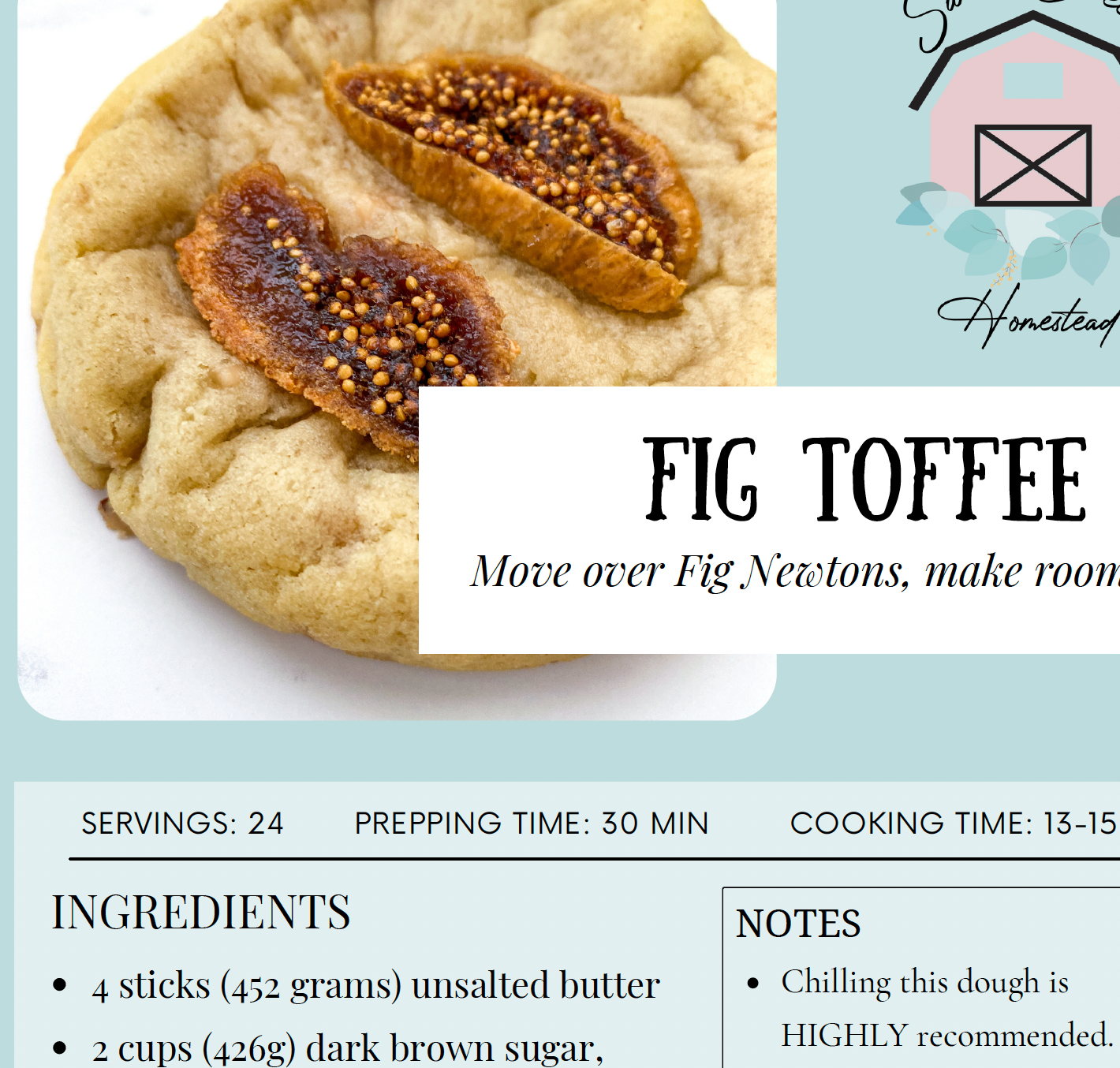 Fig Toffee Cookie Recipe