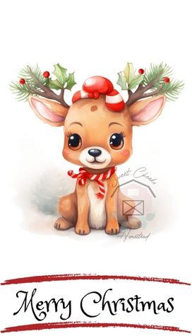 Reindeer Cookie Card