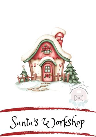 Santa's Workshop Lane Cookie Card